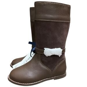 Janie and Jack Girls Boots Brown Leather Riding Size 10 NWT